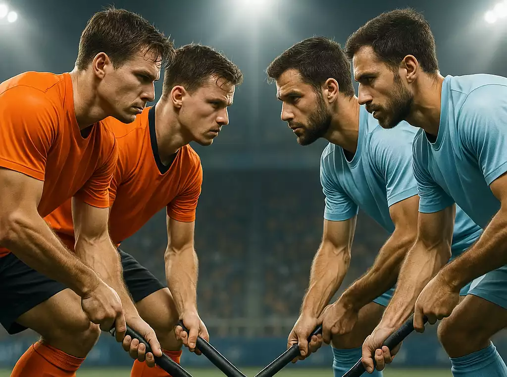 Head-to-head confrontatie tussen twee hockeyteams
