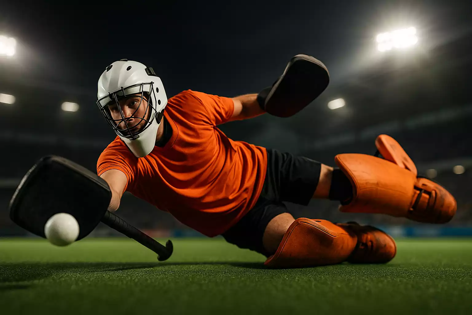 Nederlandse hockeykeeper maakt spectaculaire redding