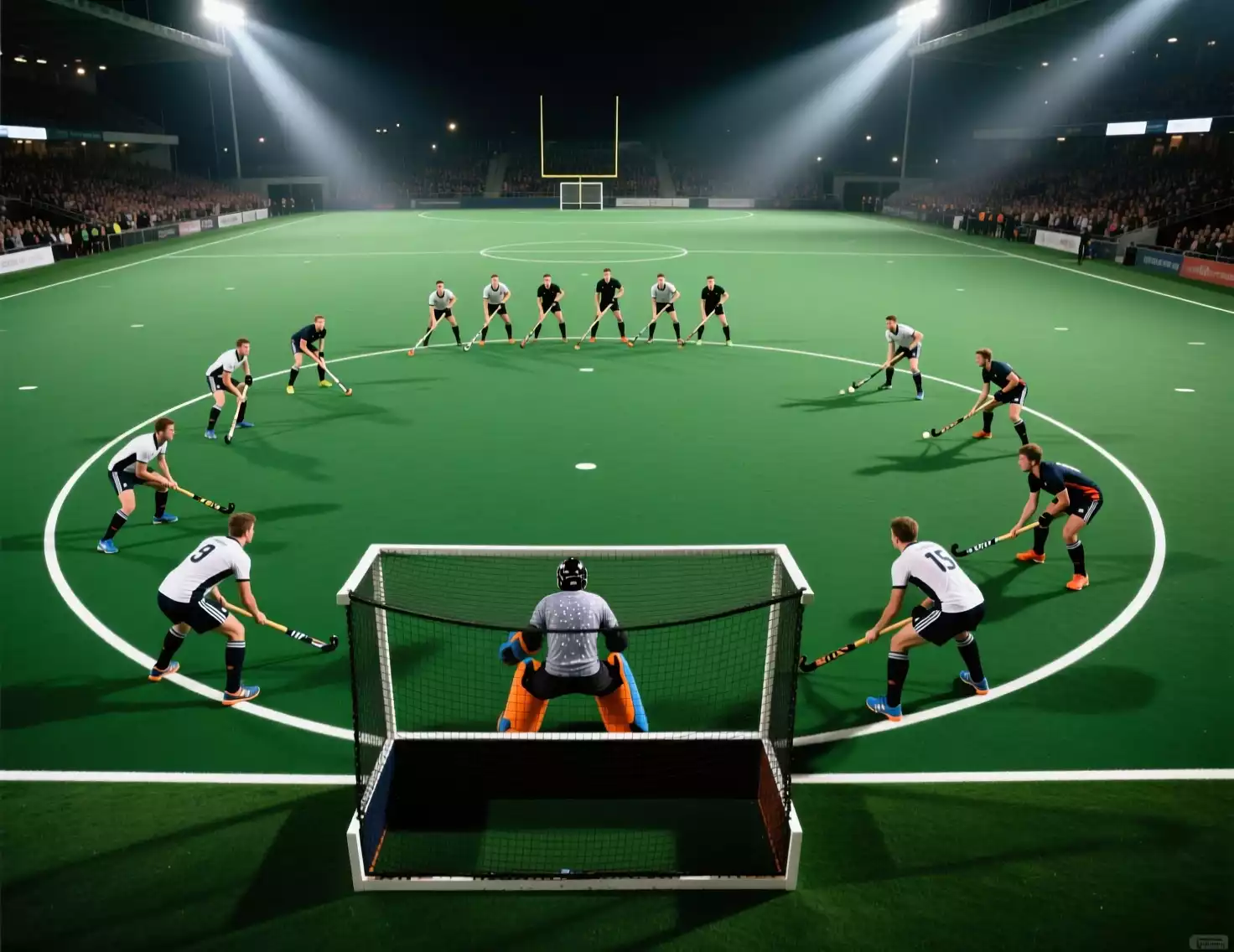 Hockey strafcorner opstelling voor statistische analyse