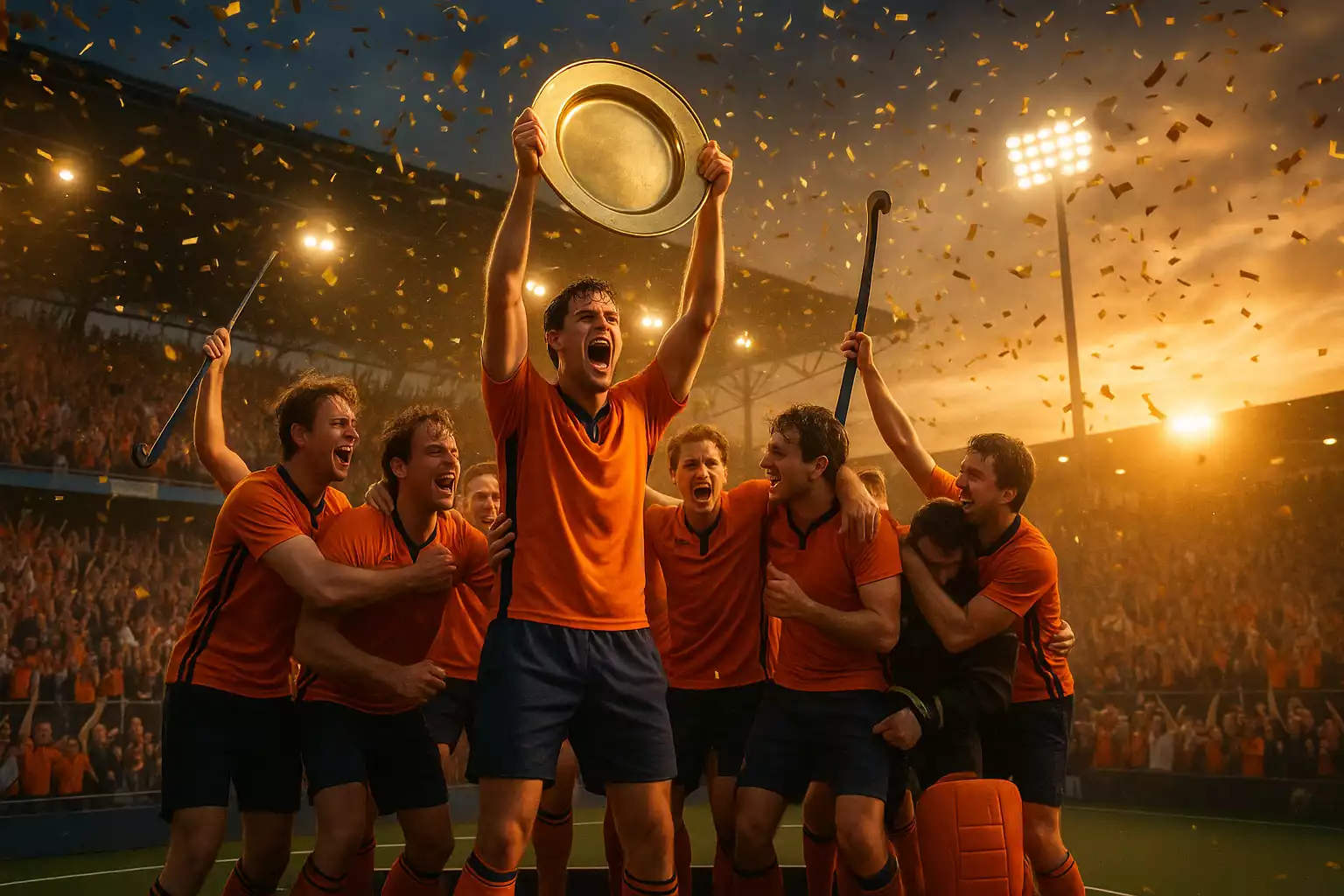 Hoofdklasse play-offs finale met kampioensviering